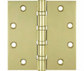 Deltana DSB45B 3UNL Unlacquered Brass 4.5x4.5in Hinge-Full Mortise-Standard Weight-Ball Bearing-Brass Base