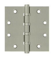 Deltana DSB45B US15 Satin Nickel 4.5x4.5in Hinge-Full Mortise-Standard Weight-Ball Bearing-Brass Base