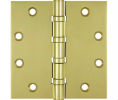 Deltana DSB45B US3 Polished Brass 4.5x4.5in Hinge-Full Mortise-Standard Weight-Ball Bearing-Brass Base