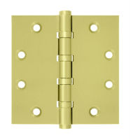 Deltana DSB45B US4 Satin Brass 4.5x4.5in Hinge-Full Mortise-Standard Weight-Ball Bearing-Brass Base