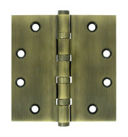 Deltana DSB45B US5 Antique Brass 4.5x4.5in Hinge-Full Mortise-Standard Weight-Ball Bearing-Brass Base