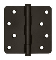 Deltana DSB4R4-RZ US10B Oil Rubbed Bronze 4x4in 1/4in Radius Hinge-Full Mortise-Residential Weight-Plain Bearing-Brass Base