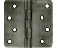 Deltana DSB4R4-RZ US15A Antique Nickel 4x4in 1/4in Radius Hinge-Full Mortise-Residential Weight-Plain Bearing-Brass Base