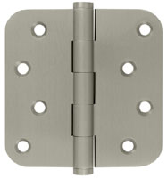 Deltana DSB4R5-RZ 4x4in 5/8in Radius Hinge-Full Mortise-Residential Weight-Plain Bearing-Brass Base