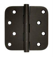 Deltana DSB4R5-RZ US10B Oil Rubbed Bronze 4x4in 5/8in Radius Hinge-Full Mortise-Residential Weight-Plain Bearing-Brass Base