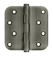 Deltana DSB4R5-RZ US15A Antique Nickel 4x4in 5/8in Radius Hinge-Full Mortise-Residential Weight-Plain Bearing-Brass Base