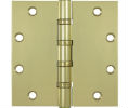 Deltana DSB55B 3UNL - Unlacquered Brass 5x5in Hinge-Full Mortise-Standard Weight-Ball Bearing-Brass Base