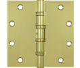 Deltana DSB55B US3 - Polished Brass 5x5in Hinge-Full Mortise-Standard Weight-Ball Bearing-Brass Base