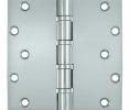 Deltana DSB66BB US26 - Polished Chrome 6x6in Hinge-Full Mortise-Standard Weight-Ball Bearing-Brass Base