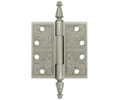 Deltana CSBP44 4x4in Ornate Hinge-Full Mortise-Standard Weight-Plain Bearing-Brass Base-Lifetime Brass Finish