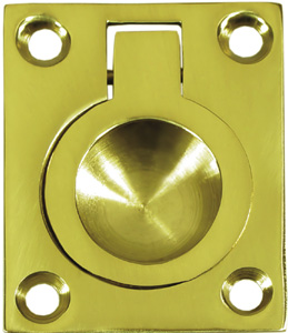 Deltana FRP175 US3 1-3/4" x 1-3/8" Solid Brass Flush Pull Ring