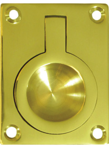 Deltana FRP25 2-1/2" x 1-7/8" Solid Brass Flush Ring Pull