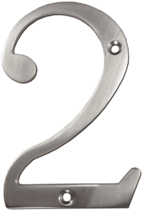 Deltana RN4-2 Solid Brass 4" Number "2"
