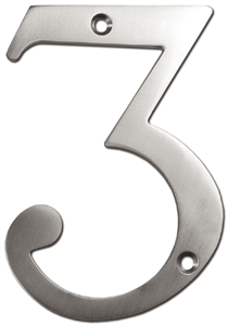 Deltana RN6-3 Solid Brass 6" Number "3"