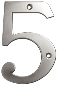 Deltana RN6-5 Solid Brass 6" Number "5"