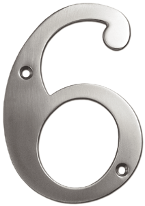 Deltana RN4-6 Solid Brass 4" Number "6"