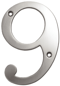 Deltana RN6-9 Solid Brass 6" Number "9"