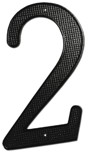Deltana RNZ4-2 Zinc Die-Cast Black 4" Number "2"