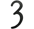 Deltana RNZ4-3 Zinc Die-Cast Black 4" Number "3"