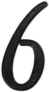 Deltana RNZ4-6 Zinc Die-Cast Black 4" Number "6"
