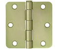 Deltana S33R4-R 3x3in 1/4in Radius Hinge-Full Mortise-Residential Weight-Plain Bearing-Steel Base