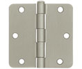 Deltana S35R4 3.5x3.5in 1/4in Radius Hinge-Full Mortise-Residential Weight-Plain Bearing-Steel Base