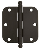 Deltana S35R5-BT 3.5x3.5in 5/8in US26 - Polished Chrome Radius Hinge with Ball Tips-Full Mortise-Residential Weight-Plain Bearing-Steel Base