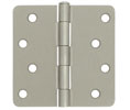 Deltana S44R4 4x4in 1/4in Radius Hinge-Full Mortise-Residential Weight-Plain Bearing-Steel Base
