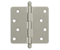 Deltana S44R4-BT 4x4in 1/4in Radius Hinge with Ball Tips-Full Mortise-Residential Weight-Plain Bearing-Steel Base