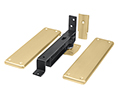 Deltana DASH95U4 Horizontal Spring Pivot Hinge-Medium Duty-Hold Open-Brass Cover Plate and Trim - Satin Brass