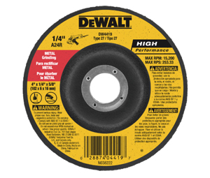 DEWALT DW4419, 4 X 24 GRIT 5/8 ARBOR TYPE T27