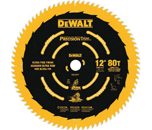 Dewalt DW72100PT, Precision Trim Coated Thin Kerf 12" 100T Trim Ultra Miter Blade