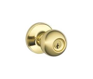 Dexter Comp. J54CNA605 Entry Lock Corona with C Keyway, Adjustable Backset and Radius Strike Bright Brass Finish
