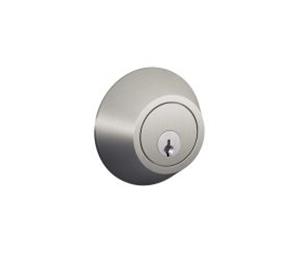 Dexter Comp. JD60630 Single Cylinder Deadbolt with C Keyway, Adjustable Backset and Radius Strike Satin Stainless Steel Finish