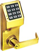 Alarm Lock DL2800 US3 Trilogy Electronic Digital Lock With Standard Key Override - Bright Brass