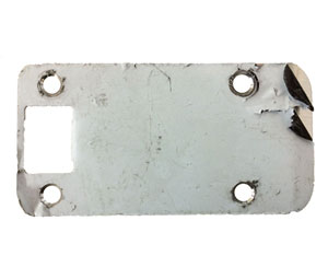 Don-Jo 9104-630-RC 2-1/4" Polybagged Extended Lip Strike with 1/4in. Round Corner - Satin Stainless Steel