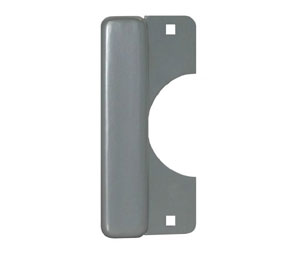 Don-Jo LELP-208 SL 3-1/2" x 8" Latch Protector with Lever Cutout for Electric Strikes - Silver Coated Finish
