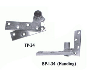 Don-Jo PS-1-LHR 606 TP-34 Top & BP-1-34-LHR Bottom Pivot Set - Left Handed - Satin Clear Coated Brass