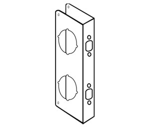 Don-Jo 261-AB-VF Flat Front Wrap-Around Plate for Double Lock Combinations with 2-1/8" Holes with 3-5/8" Centers - 4" x 9", Antique Brass