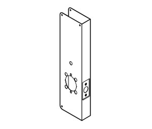 Don-Jo 25-CW PB Wrap-Around Plate for Arrow Revolution and Yale In-Touch Locks  - 2-3/4" Backset - Polished Brass