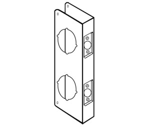 Don-Jo 942-BP-IW Steel Brass Plated Interior Wrap-Around for Double Lock Combinations - Flat Front, 4" x 9"