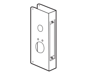 Don-Jo 518-CW PB Wrap-Around Plate for Schlage Cobra Locks  - 5" x 12" - Polished Brass