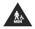 Don-Jo CHS-6 Men Triangle Black Bathroom Sign - Black Finish