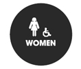 Don-Jo CHS-7 Women Circle Black Bathroom Sign - Black Finish