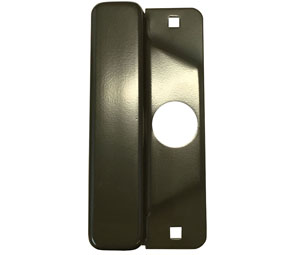 Don-Jo ELP-208-EBF DU 3-1/2" x 8" Latch Protector Cylinder Plate for Electric Strike with EBF Fasteners - Duro Coated Finish