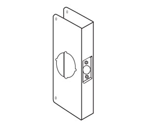 Don-Jo 8-BP-IW Steel Brass Plated Interior Wrap-Around for Cylindrical Locks - Flat Front, 4-1/4" x 4-1/2"