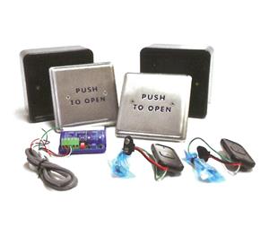 DCM PPW-45PTOSQSM Wireless 4.5" Square Surface Mount Push Plate Package