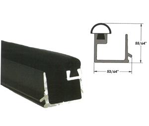 KM Systems 5-11-4040DB 1/4" Square Glass Stop with Vinyl, 8ft length, Dark Bronze