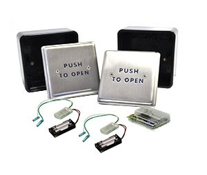 DCM PPW900-45PTOSQSM Push Plates Package Wireless 4.5" SQ SM