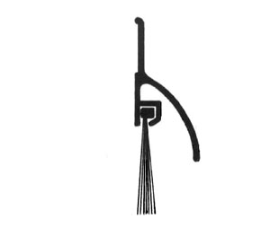 Dorbin 103AP Polished Aluminum 66" Door Sweep with Nylon Pile- 2 1/8"H